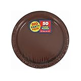 Chocolate Brown Big Party Pack - Dessert Plates (50 count)