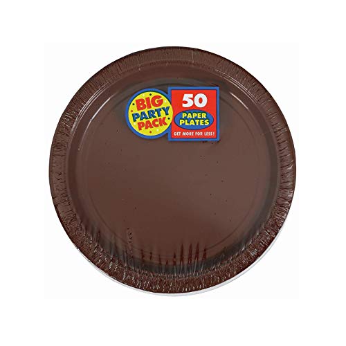 Chocolate Brown Big Party Pack - Dessert Plates (50 count)