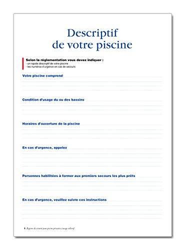 Registre Piscine Privative Usage Collec. - P012