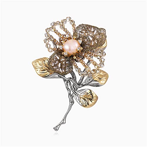 Broche en perles de fleurs bicolores pour sublimer votre manteau