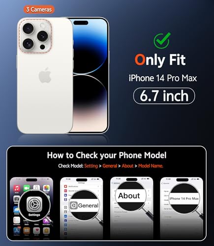 Image of FNTCASE for iPhone 14 Pro-Max Case: Clear Magnetic Phone Cases with Screen Protector Compatible with Magsafe Slim Anti Yellowing Rugged Shockproof Protective Transparent Cell Phone Cover (B-Blue)