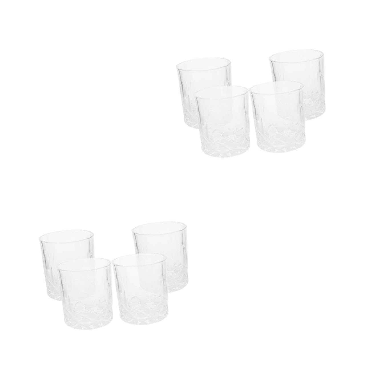 Cabilock 2 Juegos Vaso De Whisky Bar Botellas De Agua Cóctel Vasos De Whisky Únicos Vaso Vasos Para Copa De Vino Taza De De Escritorio Vidrio Transparent 4 Uds * 2