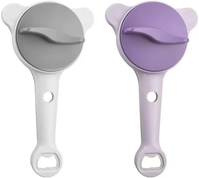 2-Pack 4-in-1 Jar & Bottle Opener – Adjustable Lid Gripper with Non-Slip Teeth, Easy Grip Multi-Purpose Kitchen Tool for Jars, Cans, and Wine Bottles (Khaki)