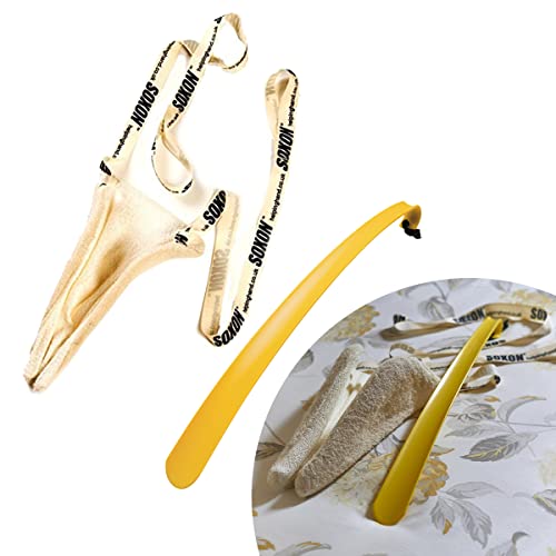 Sock Assist KIT Helping Hand Company Sock Aid for Putting Socks On and Long Handled Shoe Horn for Men, Women, Elderly, Disabled, Pregnant, Post Surgery. Easy to Use Sock Puller and Plastic Shoe Horn