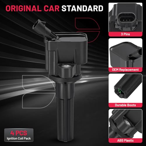 Image of BDFHYK Ignition Coil Packs Compatible with Rainier Colorado Trailblazer Trailblazer EXT Canyon Envoy Envoy XL H3 H3T Ascender 9-7x 2.9L l4 3.7L l5 4.2L l6,Coil for UF497 12629472 C1558 Set of 4