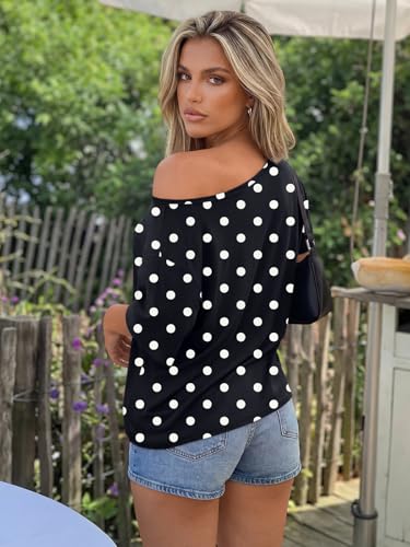 Image of Trendy Queen Womens Off the Shoulder Tops Oversized Summer Spring T-Shirts 2026