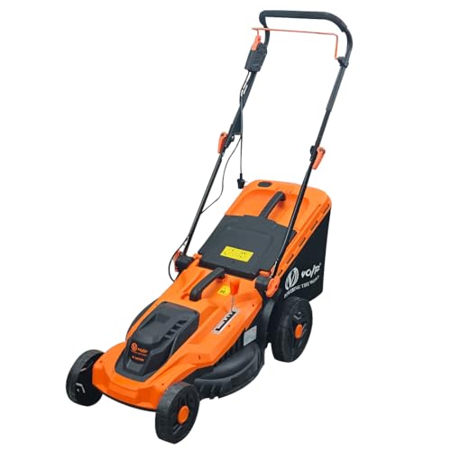 VOLTZ VZ-LM2400 Electric Lawn Mower 17 Inch Blade | Grass Cutting Machine with 52L Grass Catcher Bag | Adjustable Height Lawn Mower Electric for Garden, Yard, and Farm (Single Phase 2400W Motor)