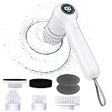 Electric Spin Scrubber, WKY Shower Cleaning Brush, Electric Scrubber Brush for Cleaning Bathroom, Scrub Brushes for Shower, Shower Bathroom Cleaner Brush, 6 Shower Scrubber Heads, Dual Speeds