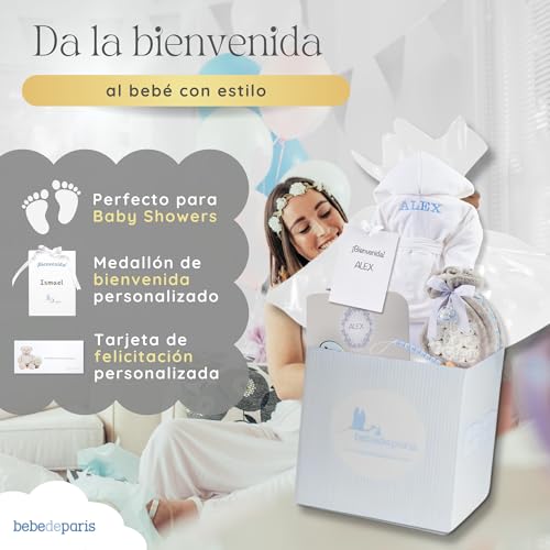 Variante de BebeDeParis regalo bebe recien nacido manta gris bordada Talla 2