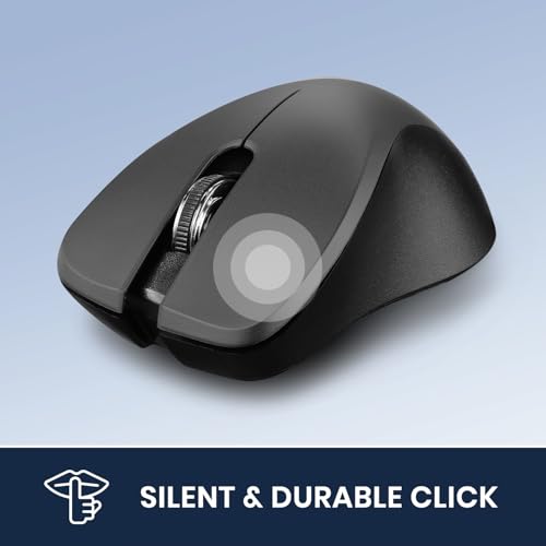 Image of Perixx PERIMICE-821IB Wireless Bluetooth Mouse - Silent Click - Ergonomic Design - Iron Black