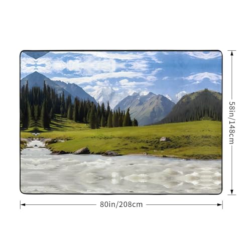 Alfombra antideslizante HJFCZH 80x58 con estampado de montañas de nieve 4