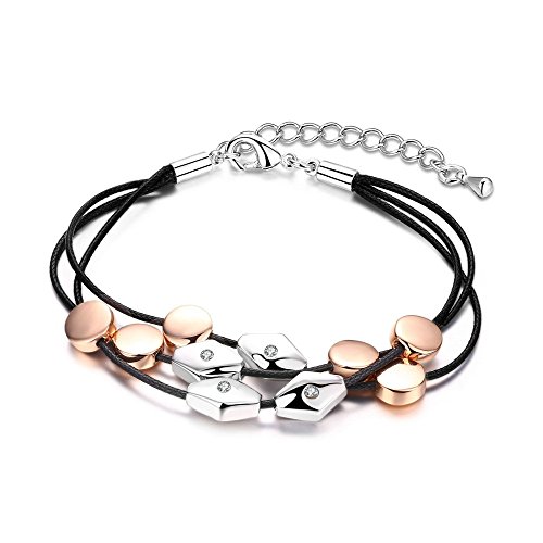 Bracelet rose en cuir de plage YSJNGF à breloques pour femme 20,5 cm