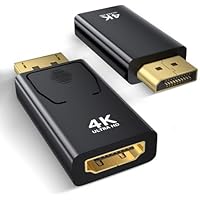 Amicably Adaptador DisplayPort a HDMI de 2 Piezas,