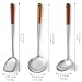 Evanda Wok Spatel Set 43 cm, hitzebeständiger Holzgriff Wok-Werkzeuge aus Edelstahl, Metallspatel...