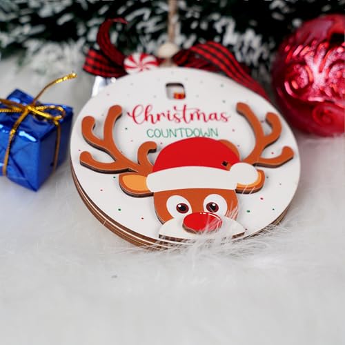 Enfeite de contagem regressiva para o Natal, enfeite de contagem regressiva de rena, enfeite de Nata