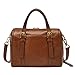 Fossil Women's Carlie Eco Leather Satchel Purse Handbag, Brown (Model: ZB1772200)