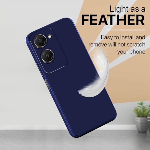 Image of Back Cover for iQOO Z9 Lite 5G | Full Camera Protection | Premium Liquid Silicon Case | Flexible Bumper Case for iQOO Z9 Lite 5G (Dark Blue)