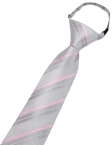 Image of Hi-Tie Boys Tie Pre-Tied Pocket Square Set Adjustable Kids Neckties Age 7-11 Years School UniForm Graduation