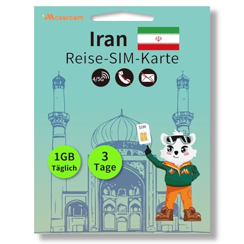 Reise-SIM für den Iran, 1 GB Daten, 3 Tage Gültigkeit – Sofortige Aktivierung, Keine Roaming-Gebühren – Bleiben Sie in ganz Persien in Verbindung