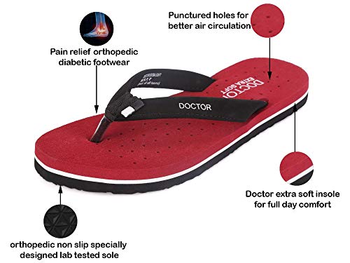 Image of DOCTOR EXTRA SOFT House Slipper for Women's Care Dr Orthopaedic Super Comfort Fitting Flat Cushion Chappal Flip-Flop for Ladies & Girl's