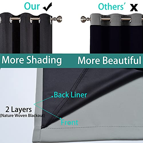 Image of Yakamok 100% Blackout Lined Panels, Thermal Insulated Blackout Curtains for Bedroom, Heat Blocking Drapes for Living Room(62Wx84L, Grey, 2 Panels)