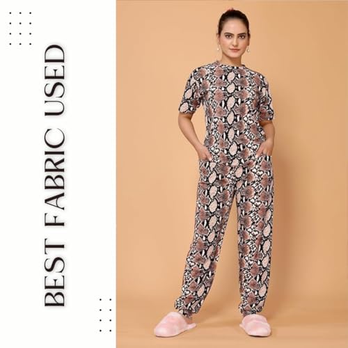 Image of VJ Fashion Women's Cotton Lycra Tie-Dye Night Suit Set|Full Pair Of Shirt&Payjama Set For Women Night Dress