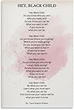 Hey Black Child African American Inspirational Poem for Children Poster Metal Tin Sign Wall Art for Room Aesthetic and Decor Bedroom Living Bathroom Kitchen Office 8x12 inch