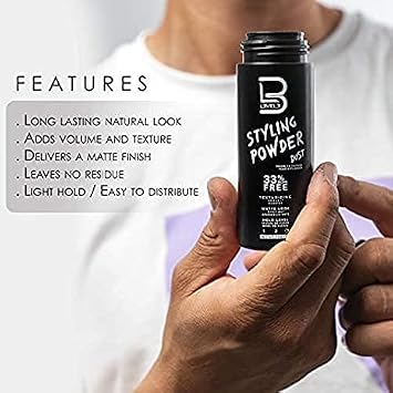 L3 Level 3 Travel Styling Powder - Natural Look Mens Powder - Easy to Apply with No Oil or Greasy Residue