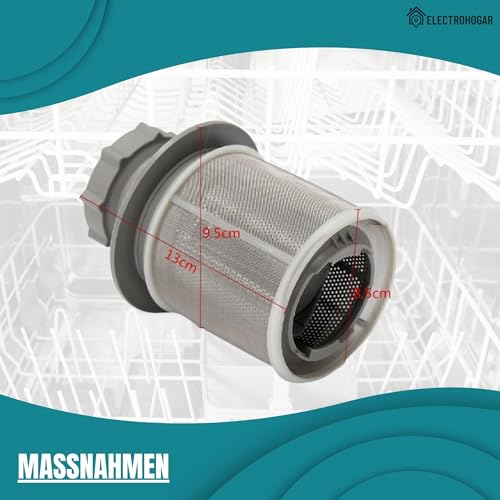 ELECTROHOGAR Filter für Geschirrspüler Bosch | Feines Sieb für Spülmaschine | Metallfilter + Feinsieb | Leicht zu Ändern | Kompatibel mit Balay, Bosch, Siemens, Neff...