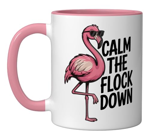 Taza de Cerámica Color Rosa y Blanco de 11 Onzas miniatura 1