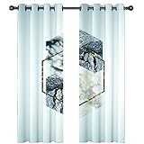 SVTUSR Cortinas Aislantes Termicas Ventana 2 Piezas con Ojales, 3D Textura De Pizarra Simple Patrón Cortinas Opacas para Habitacion Y Dormitorio Infantil Decoración De La Ventana 200X214Cm