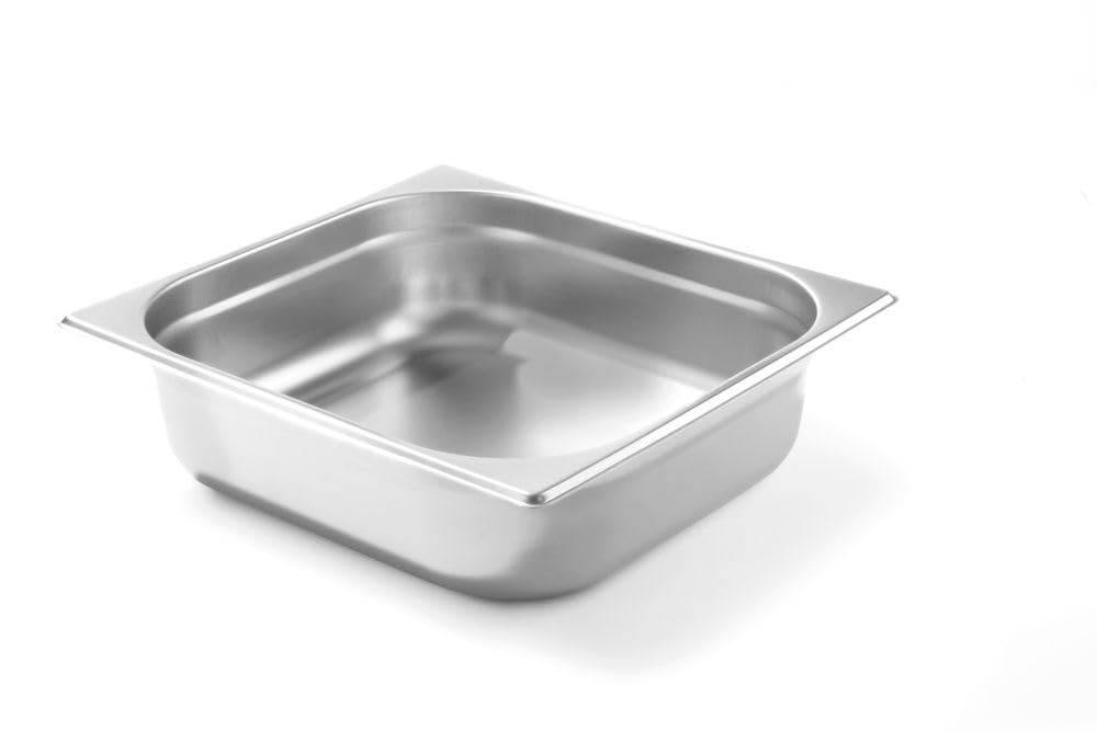 HENDI Pojemnik GN2/3, odpowiedni do piecach konwekcyjnych, lodówkach, bemarach i podgrzewaczach, odporny na temperaturę od -40° do 250°C, 9L, 354x325x(H)100mm, stal nierdzewna