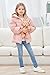 UNICOMIDEA Infant Jackets For Girls Pink Long Sleeves Toddler Puffer Warm Down Coat Size 18-24 Months Winter Kids Outerwear Fashion 18 Months Girl Outwear Clothes With Plush