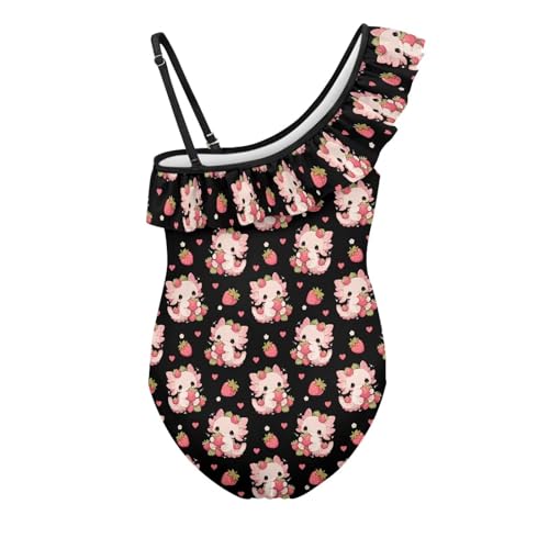 Image of Girls Swimsuit One Piece Ruffle Swimsuit Non-Slip Straps UPF 50+ for Girls Size 3-14 Years