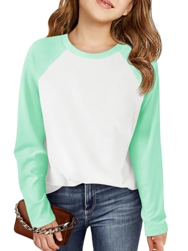 Haloumoning Kids Girls T Shirts Casual Raglan Long Sleeve Tee