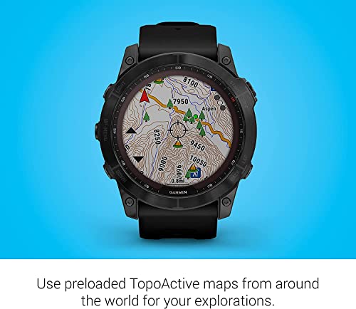 Garmin Fenix 7X Multisport Gps Touchscreen Smartwatch Protective Bundle | With Setpot Tempered Glass Hd Screen Protector, 51 Mm (Sapphire Solar Black Dlc Titanium With Black Band) #TOP3