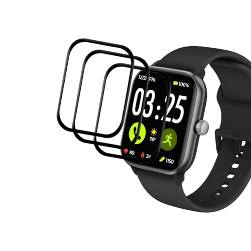 [3 Pack] Compatible with Spade & Co Health Smartwatch 4 Screen Protector, Full Coverage 3D Curved Edge Frame Case Friendly Anti Scratch HD Clear Film for Spade & Co Health Smartwatch 4 1.85 Inches
