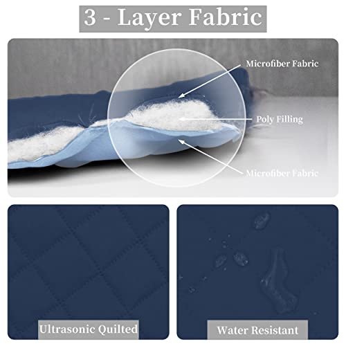 Parure de lit réversible Easy-Going avec couette bleu foncé en microfibre