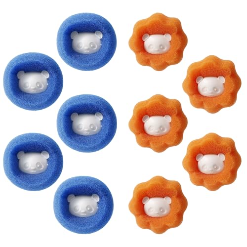 Atrapasueños para lavadora, reutilizable, atrapa el pelo de la lavadora, recoge el pelo de animales y pelusas, recoge el pelo de perro, gato (azul + naranja)