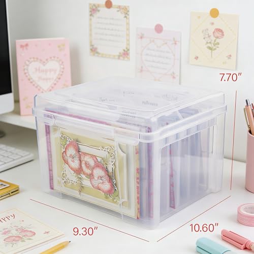 image for Find Scrapblooms Greeting Card Storage & Organizer Box with 6 Removabl