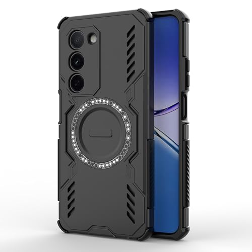 ILING Magnetic Case for OPPO A5M / OPPO A5 5G/4G, Fit for MagSafe, Military Grade Shockproof Slim Hard PC Soft Silicone TPU Bumper Heavy Duty Armor Protective Phone Cover (Black)