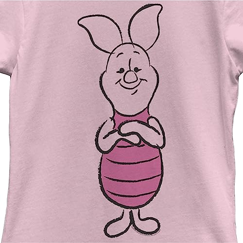 Disney Winnie The Pooh Basic Sketch Piglet Girl's Solid Crew Tee2