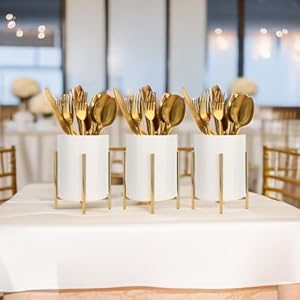 Flatware Caddy Silverware Organizer for Spoons, Knives and Forks with Shiny metal frame Tray for Farmhouse Kitchen Decor and Countertop(5.9'' * 3.9'') Flatware Caddy Silverware Organizer for Spoons Knives and Forks with Shiny metal frame Tray for Farmhouse Kitchen Decor and Countertop59 39