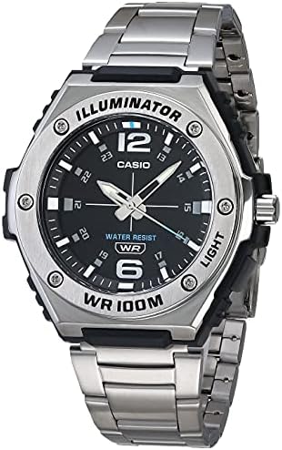 Casio MWA100H Series | Men’s Analog Watch |100M WR | Stainless Steel Bezel | LED Illuminator Backlight with Afterglow | Resin Band | 3 Hands (HR, MIN, SEC) | 3 Year Battery