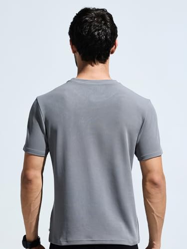 Image of Men Wrinkle Resistant Moisture Wicking T-Shirt with Stylish Chest Logo|Men Sports Tshirt|Moisture Wicking T-Shirt