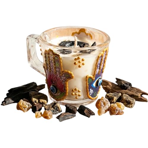Bougie cire d'abeille bio Oud Louban pour nettoyage chakra et méditation spirituelle