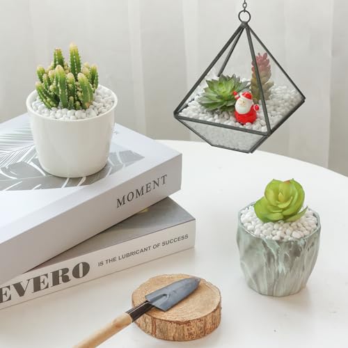 Image of T4U Tumbled Chips Stones Crushed White Gravels 1 LB, Irregular Shaped Natural Rock Pebbles, DIY Polished Rocks for Potted Plant,Bonsai,Vase Fillers Aquarium Decoration, Aquarium Gravel Rocks