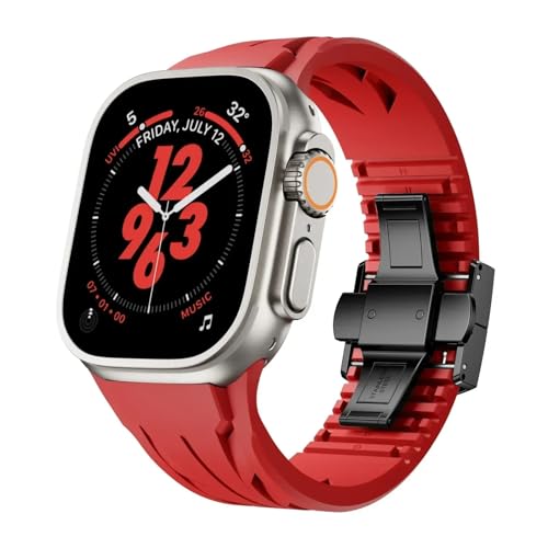 Bracelet sport Apple Watch 45mm souple en fluororubber FKM pour iWatch Series 10 9