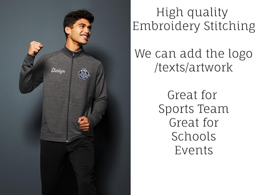 INK STITCH Men St560 Custom Embroidery Add Logo Texts Sport-Wick ® Flex Fleece Full-Zip Jackets4