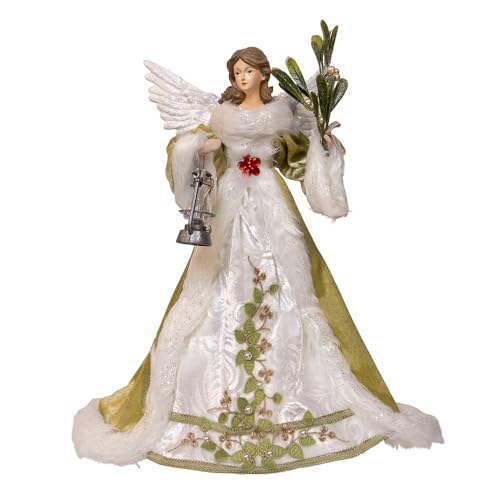 Kurt Adler 16" Mistletoe Kisses Angel Treetop